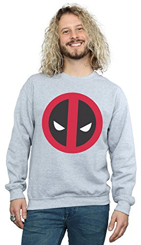 Marvel Men's Deadpool Large Clean Logo Sweatshirt Sport Grey Large