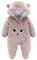 JiAmy Salopette per Neonato Romper Invernale in Flanella Playsuit con Piedini Felpa con Cappuccio Cartoon,Cachi 3-6 Mesi