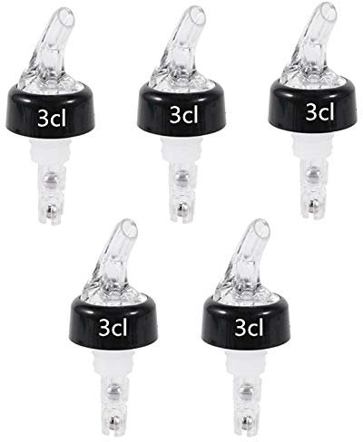 Delaman Flaschenausgießer Schnaps Ausgießer Dosierausgießer Bar Portionierer Spirituosen 5 Stück (Color : White, Size : 3cl)