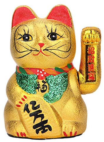 VanEnjoy Beckoning Keramik Maneki Neko Lucky Fengshui Katze 17,8 cm