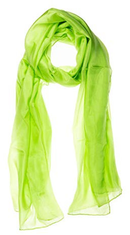 Tinitex Seidenschal Halstuch Schal XXL Grün Maigrün Hellgrün Seide 180x90cm