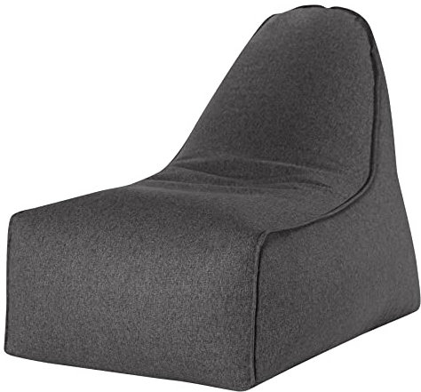 SITTING POINT only by MAGMA BeanBag Canvas Tango Sitzsack mit Rückenlehne, ca. 90x82x75cm, Gesteppte Sitzfläche, Made in Germany, anthrazit