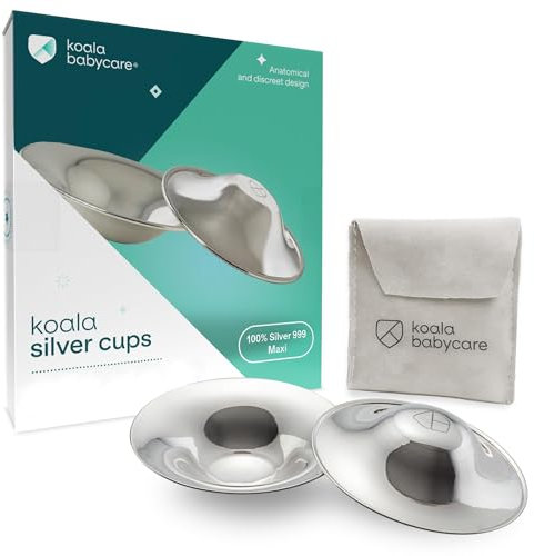 Koala Babycare Nursing Pads Cups in 100% Silver - Nipple Shields for Nursing Newborn - Breast Pads for Breast Fissure | Medical Device Class 1 Koala Silver Cup
