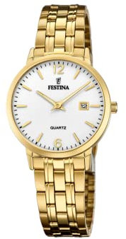 Festina Montre pour Femme F20514/2 Acero Clasico Boîtier en Acier Inoxydable Doré Bracelet en Acier Inoxydable Doré
