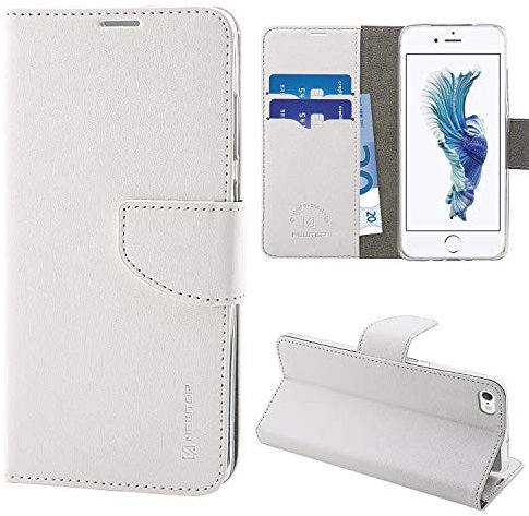 N NEWTOP Cover Compatibile per iPhone 6 Plus - 6S Plus, HQ Lateral Custodia Libro Flip Magnetica Portafoglio Simil Pelle Stand Protettiva