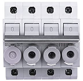 Porte-fusible combiné 3P+N 20A 380V L38 4M avec cartouche HAGER L95400
