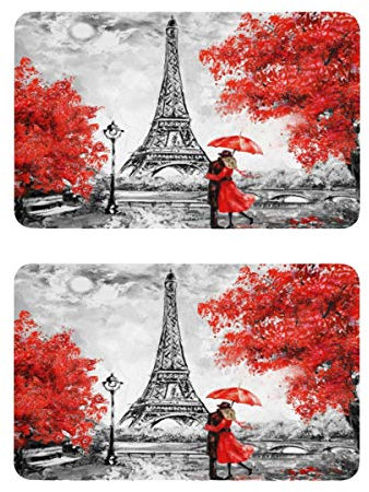 Mnsruu Ölgemälde Paris Eiffelturm Baum Kühlschrank Magnete 2 Stück Dekorative Kühlschrank Whiteboard Küche Büro Magnete