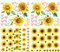 Alnicov - Adesivi da parete a forma di girasole, con farfalla, 118 pezzi, rimovibili, per camera da letto, soggiorno, bagno, cucina, decorazione per feste