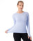 MathCat Seamless Workout Shirts for Women Long Sleeve Yoga Tops Sports Running Shirt Breathable Athletic Top Slim Fit, #Y Blue, S