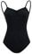 ROYAL SMEELA Ballettanzug Mesh Ballett Tanz Trikots Tanzkostüm Einfarbig Stretch Rückenfrei tanz Body Trikot Tanzkleidung Hosenträger Trikot ballett trikot damen Spaghettiträger ballettbody schwarz