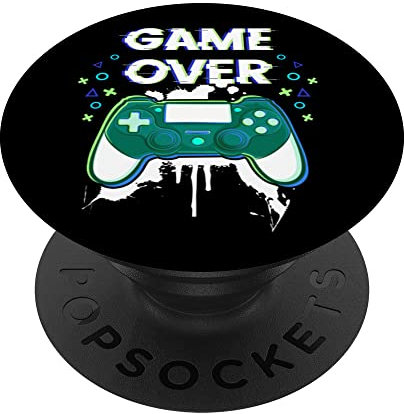 Cyber Futuristic Video Game Controller Game Over Glitch PopSockets mit austauschbarem PopGrip