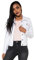 Nina Carter J212 - Giacca da donna in jeans per le mezze stagioni, effetto lavaggio leggero, in denim, Bianco (J212-2), S