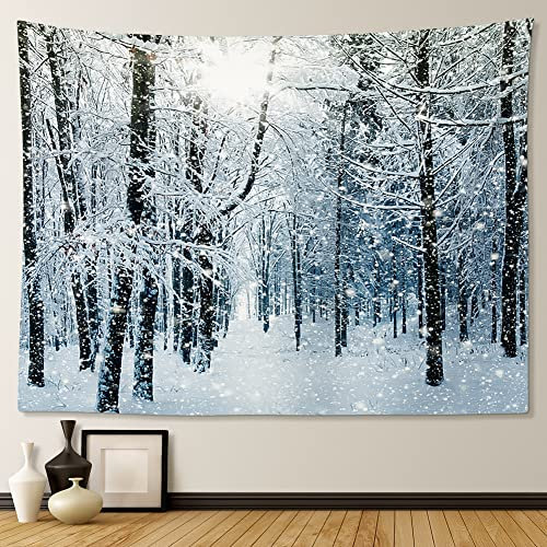 JOTOM Weihnachten Wandteppich Wall Hanging Neujahr Wandteppich Tapestry für Wohnzimmer Schlafzimmer Schlafsaal Dekorationen Veranda Hänge (Wald)