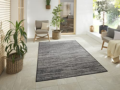 Elle Decoration Indoor and Outdoor Mèlange Flat Weave Reversible Rug Modern Design Mottled Robust Easy Care Water-Repellent Balcony Patio Garden Living Room Office Bedroom Night 120 x 170 cm