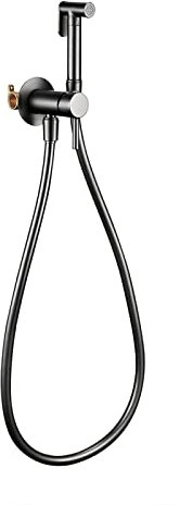Bidet Sprayer Toilet Faucet Black Brass Handheld Wall Mounted Faucet Hot And Cold Water With Hose,Gunmetal Bidet