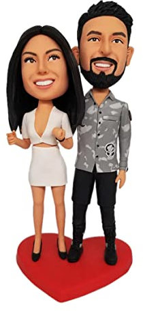 Mydedor Custom Bobble-Heads Couple Figurine Customized Doll Birthday Gifts for Men Bobble Head Figures Handmade Personalized Wedding for Best Friend Sister Husband Wife Office Coworker