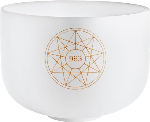 Solfeggio Bol chantant en cristal de quartz de haute pureté pour la méditation, l'ASMR, la guérison des chakras, la thérapie par le son ou le yoga