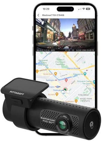 BlackVue DR770X-1CH Dash Cam UK Edition - 1080p Full HD Front Camera, Sony STARVIS Sensors, GPS, Wi-Fi, Bluetooth, 64GB SD Card, Parking Mode, 4G LTE Ready