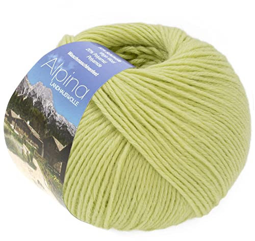 LANA GROSSA Alpina | Landhauswolle und Trachtengarn, waschmaschinenfest | Handstrickgarn aus 80% Schurwolle & 20% Polyamid | 100g Wolle zum Stricken & Häkeln | 210m Garn 71