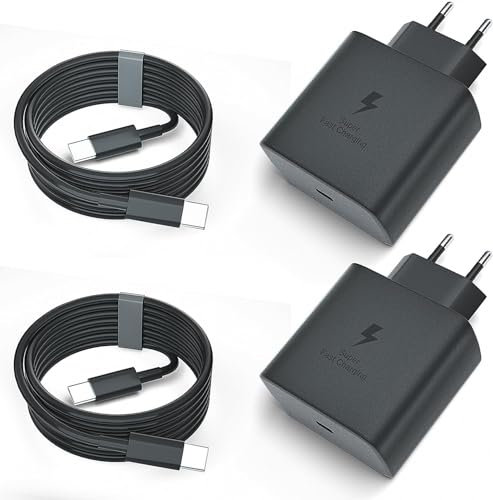 [2er-Pack] Samsung Schnellladegerät 45W USB C Ladegerät, Type C Ladestecker Netzteil für Samsung Galaxy S23 Ultra/S23/S23+/S22/S22 Ultra/S22+/Note 10/20/S20/S21, Galaxy Tab S7/S8, Superschnell Charger