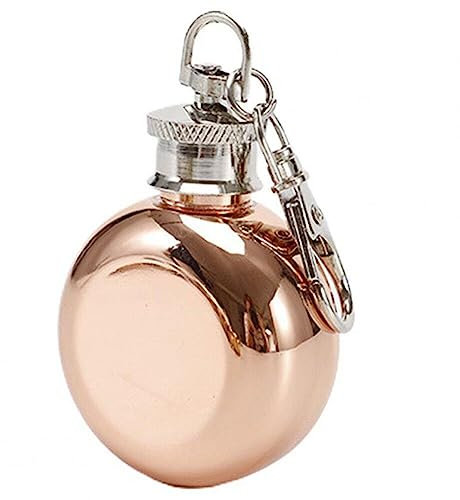 Mini Alcohol Flask Keychain Portable Alcohol Flagon with Keyring Useful Stainless Steel Camping Hip Flask Keychain