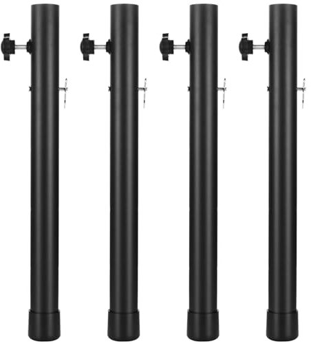 DIRBUY Verstellbare Tischbeinverlängerungen – 43,9 cm, schwarz, robuster Stahl, klappbare Tischerhöhungen mit 4 Ebenen