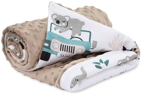 Babydecke Kuscheldecke Baby Decke Sommerdecke mit Plüschstoff 75x100 cm - Kinderdecke Kinderwagen Blanket Babydecken Kinderwagendecke und Erstausstattung für Neugeborene und Kinder