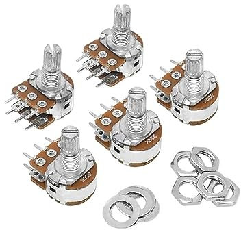 50 stücke WH148 B1K B2K B5K B10K B20K B50K B 100 K B500K 3Pin 15mm Welle Verstärker Dual stereo Potentiometer 1K 2K 5K 10K 50K 100K 500K (Size : 1M Ohm)