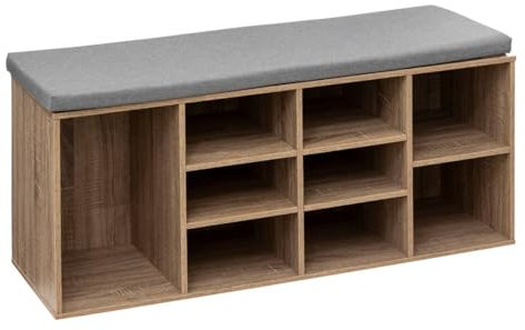 Avilia Panca Porta Scarpe Scarpiera Salvaspazio Moderna in Rovere Naturale - Organizza le Tue Scarpe con Stile - 105x49x34 cm