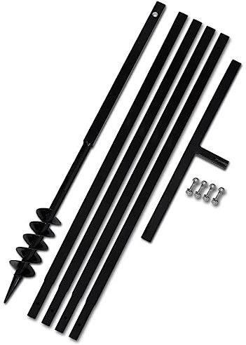 PURADAY Erdbohrer mit Griff 80 mm Verlängerungsrohr 5 m Gartenbohrer Erdbohrer Hand Bohrer für Edelstahl Erdlochbohrer Metallbohrer Bohrer Set Metall Bohrer mit Einem Griff