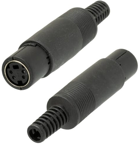 AERZETIX – C69605 - Lot de 2 fiches connecteurs DIN Mini Femelle 4 Voies - pour Enceintes Haut-parleurs - Couleur Noir
