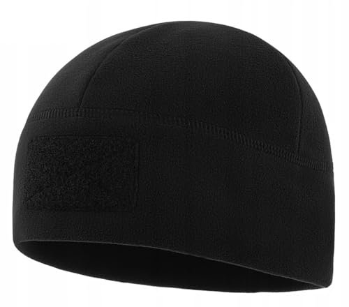 M-Tac Herren Winter Fleece Mütze – Thermo Watch Cap, Winddicht, Atmungsaktiv, 320 g/m², Outdoor & Taktisch, Schwarz, L