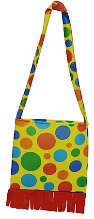 SHERCHPRY Zirkusclown Schultertasche als Cosplay Kostümzubehör aus Stoff | Bunte Punkte, Party und Mottoparty, Halloween, für Damen, Accessoire, Clown Requisite