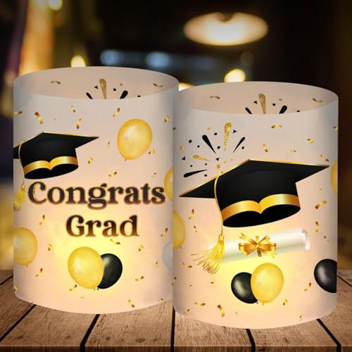 12 Windlicht Tischdeko, Abschluss Deko, Abitur 2025 deko, Graduation Deko, Prüfung Bestanden Abi Bachelor Matura Abschluss Abschlussfeier Graduierung Party Tisch Deko, für Teelichter Oder Kerzen