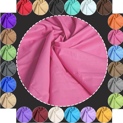 Baumwollstoff Meterware Uni Pink 240cm MAXI BREITE 50cm Länge 100% Baumwolle Patchwork Dekostoff Baumwolle Stoffe Einfarbig zum Nähen