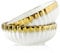 LETAOTAO Serving Bowls, 8 inch Large Salad Bowls, Ceramic Bowl Set of 2 White Bowl with Gold Trim, Kitchen Decorative Bowls Set for Kitchen, Salad, Soup, Pasta and Dinner(60 oz)