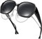 URUMQI Überzieh Sonnenbrille für Brillenträger Damen, Polarisierte Überbrille Sonnenbrille über Normale Brille, Quadratisch Sonnenbrillen Fit over Sunglasses mit UV400 Schutz Schwarzer Rahmen