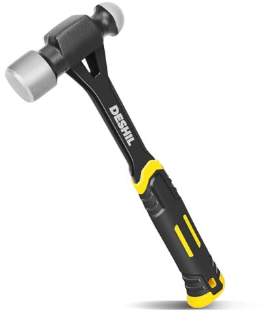 Ball Peen Hammer 16 oz, Drop Forged One Piece Ball Pein Hammer, Metalworking Tool with Forged Steel Construction & Shock Reduction Grip