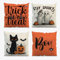 AIBIIN Halloween-Kissenbezüge, 4 Stück, Süßes oder Saures, Geist, schwarze Katze, Kürbis, Leinen, Halloween-Dekoration für Sofa, Couch, Zuhause, Schlafzimmer, 45 x 45 cm