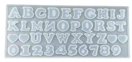 Molde de silicona con letras inglesas, molde de resina con números de silicona pequeños, molde de fundición epoxi