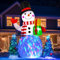 Solpex Weihnachten aufblasbare Dekoration, 180cm/6Ft Multicolour LED Lichter Schneemann Dekoration, geeignet für Außen Weihnachtsfeier, Garten, Rasen, Terrasse Dekoration.
