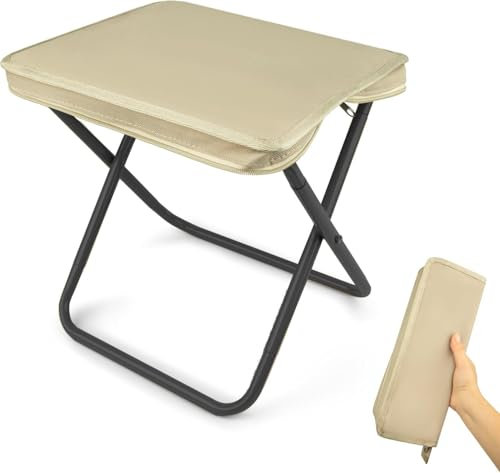 TIutmivo Chaise Pliante Exterieur, Camping Chair Pliante, Chaise Plage Pliable Portable, Pliante Fauteuil de Camping, Chaise Pleche Plortable (Blanc Cassé)