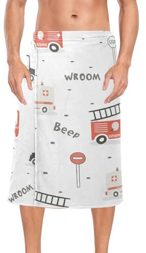 linqin Herren-Duschtuch, Motiv: Polizei, Krankenwagen, Feuer, Coral-Fleece, 152,4 x 71,1 cm, für Herren, Duschtuch, Sauna, Schlafsaal, Essentials