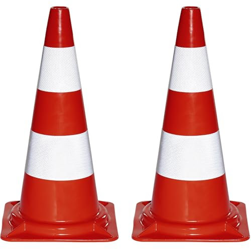 kaiserkraft | Cono stradale in PVC | conf da 2 pz | rifrangenti | altezza 500 mm