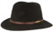 Breiter Rollbarer Hut Outdoor Filz-Hut Trekking-Hut Wollhut 100% Wolle Schwarz 58
