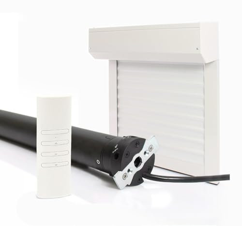 Kit Volet Roulant Electrique Radio Ajustable en Aluminium h220 x l150 cm- Montage Facile , Pour Fenêtre et Porte