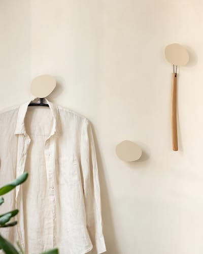 Metallbude Wandhaken LOU - 3er Set Organisch/Cashew - Minimalistisch, aus Metall - Vielseitig einsetzbar - 12,5x10x5 cm