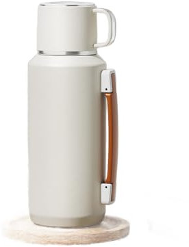 Simcat 800ml Thermoskanne Thermosflasche 316 Edelstahl, Edelstahl Trinkflasche (hält 24 Stunden), Thermobecher, Isolierbecher, Isolierflasche mit Becher,Separater Teekammer‌‌ (Weiß, 800 ml)