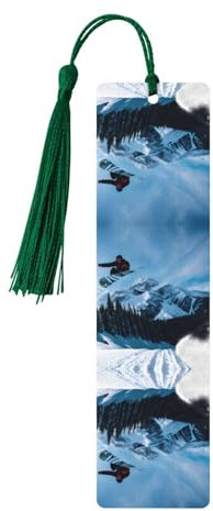 Snowboarding 1 Stück Holz Lesezeichen Geschenk Buch Liebhaber Natur Holz Lesezeichen Ideal für Bücherregal, Büro