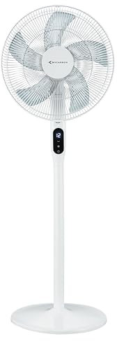 MYCARBON Moteur DC Ventilateur sur Pied Ultra Silencieux 20dB Hauteur Réglable 130cm/100cm/70cm avec Télécommande 3744m³/h Oscillation 85 ° Ventilateur de Table 12 Vitesses 12h Minuterie pour Chambre